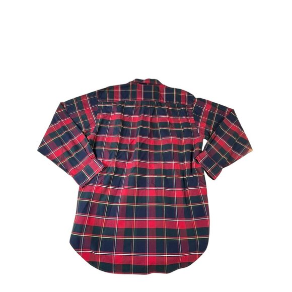 John Ashford Sport Long Sleeve Shirt Men's M Red Plaid Button Down Cotton - Picture 8 of 8